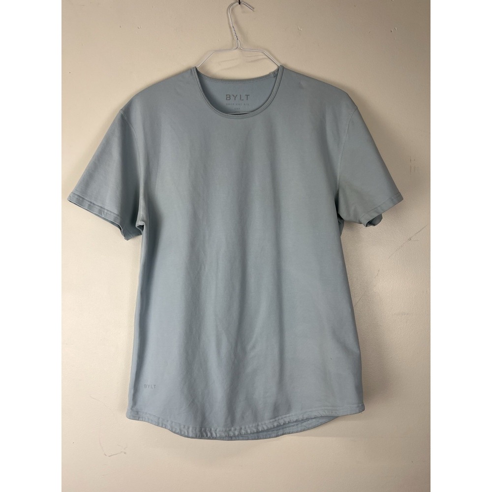 Bylt Drop Cut Lux Pocket Shirt S/S Mens Lt Blue Stretch Performance Basics Large